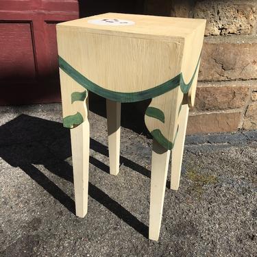 square painted wood end table