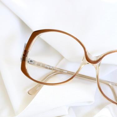Vintage French Drop Coffee Eyeglass Frames 