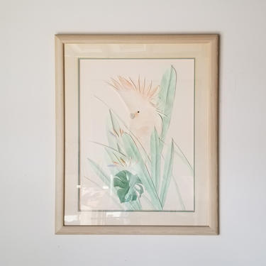1980s Tropical Botanical Cut Paper Collage by Janis Rankio, Framed. 