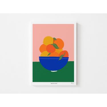 "Winter Citrus" Fruit Bowl Art Print