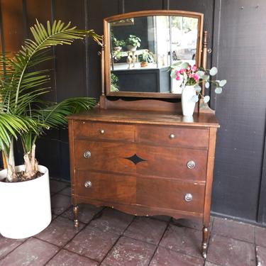 1940's Antique Dresser with Swing Mirror
