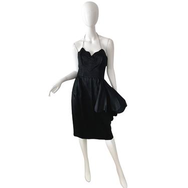 50s Beaumelle California Dress /Vintage Rhinestone Peplum Dress / 1950s Cocktail Dress Medium 