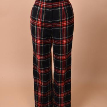 USA Made High Waisted Plaid Wool Trousers by Pendleton, XS