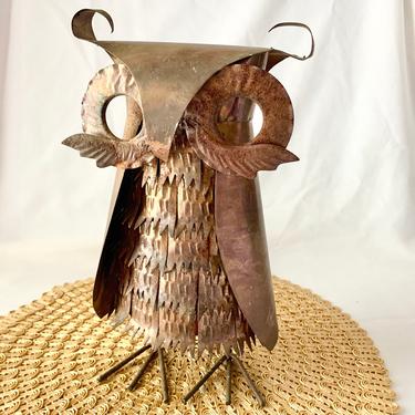Rustic Owl Decor, Metal Art Sculpture, Chippy, Home Decor, Patio, Garden Kitschy,Vintage 