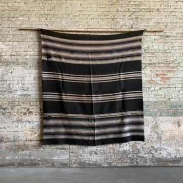Vintage Striped Wool Saddle Blanket 79x87 