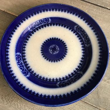 1840s English Ironstone Plate, Flow Blue, James Edwards, Collectible 