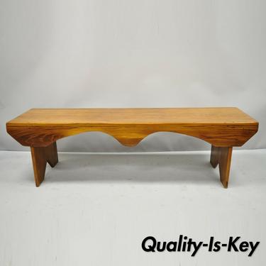 Vintage Solid Pine Wood 66" Long Primitive Rustic Country Bench Coffee Table