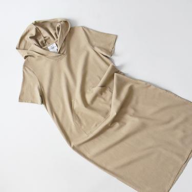 vintage hooded linen midi dress, size M 
