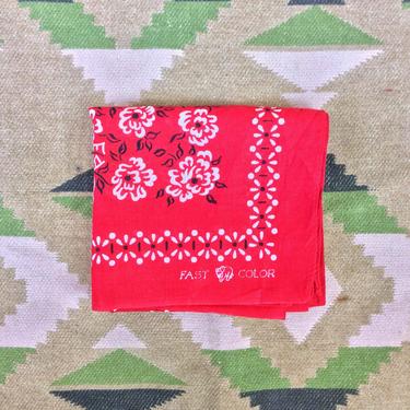 Vintage Elephant Brand Trunk Down Red Cotton Bandana by Davis and Catterall #2 