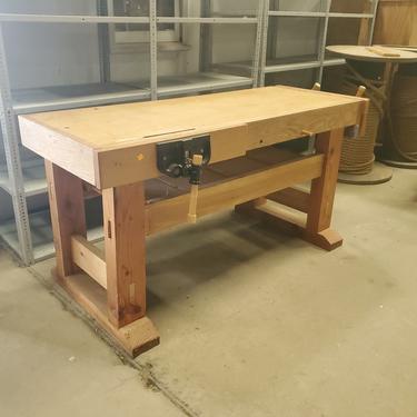 Woodworking Table with Veritas Twin Screw Vise