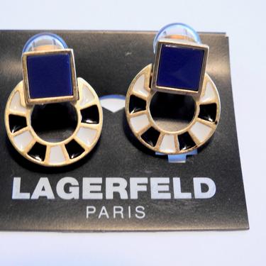 Karl Lagerfeld Never Worn Enamel Earrings 