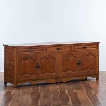 Carved Provincial Sideboard W Florets & Clam Detail