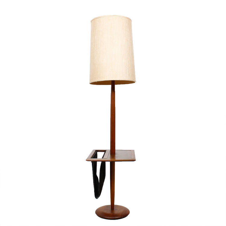 Rare Laurel Mid Century Floor Lamp w\/ Table &#038; Magazine Holder