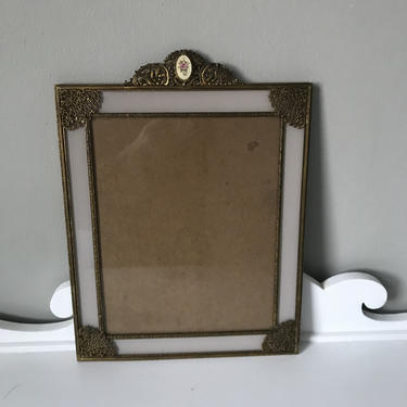Vintage Brass Filigree Victorian Style Picture Frame 