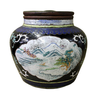 Chinese Zisha Clay Color Scenery Container Jar cs2637E 