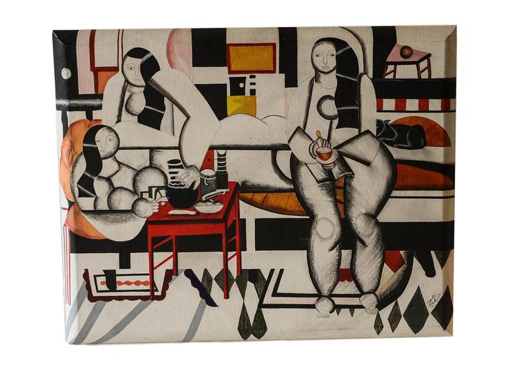 Mid Century Painting After Fernand Leger 
