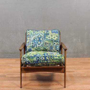 Classic Mid Century Walnut “Groovy Garden” Lounge Chair