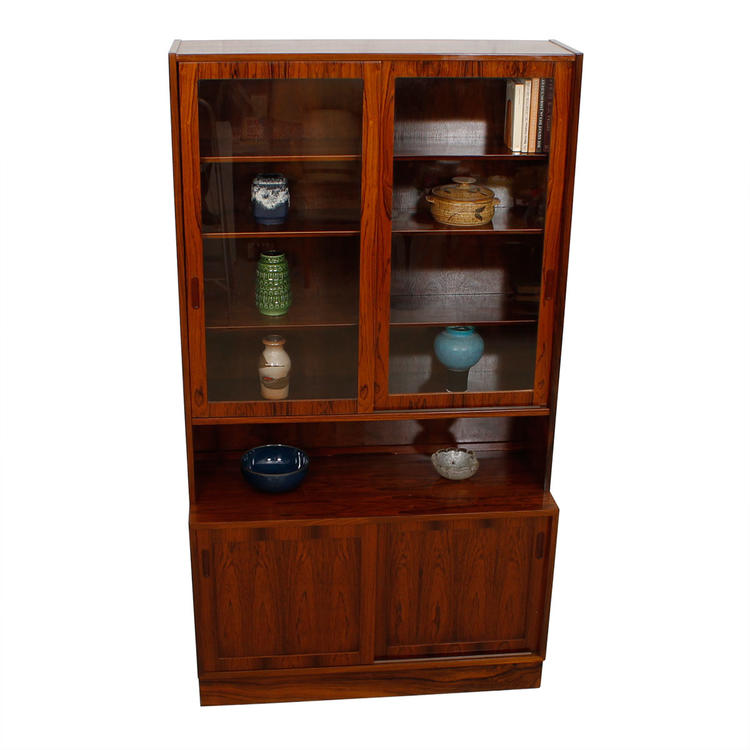 Condo Sized (42.5&#8243;) Danish Rosewood Display Cabinet \/ Bookcase