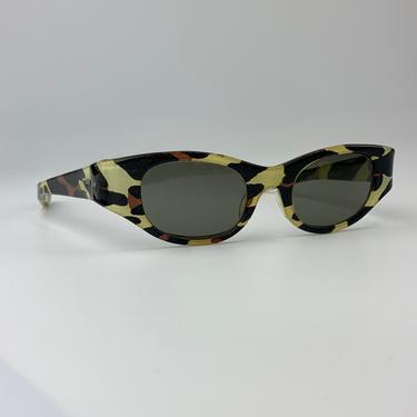 Vintage 1950'S Sunglasses - Animal Printed Plastic - New UV Glass Lenses - MAY Label - Optical Quality 
