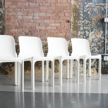 Set of 4 Selene Chairs by Vico Magistretti