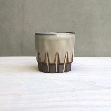 Black Porcelain Little Ceramic &quot;Arrow&quot; Cup  -  Glossy &quot;Coffee&quot; 