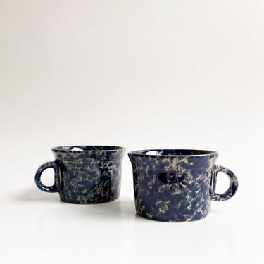 Vintage Bennington Potters Blue Agate Mug Set 