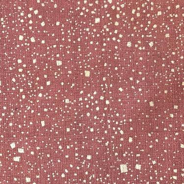 Vintage Mid-Century Rust Colored Barkcloth with Gold Speckles 