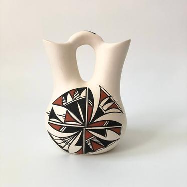Vintage Acoma Pueblo Pottery Wedding Vase 