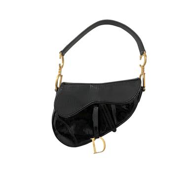 Dior Black Monogram Mini Saddle Bag