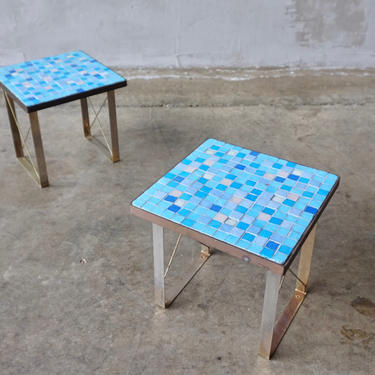 Vibrant Glass Tile Mosaic Tables. 