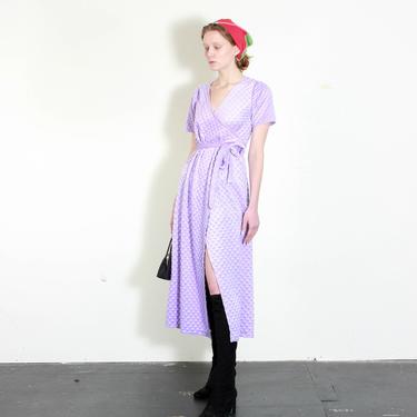Lilac Purple Soft Wrap Dress / Fuzzy Texture Dress 