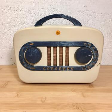 1947 Coronado Racetrack Dial Radio, Art Deco 43-8190, Ivory Bakelite 