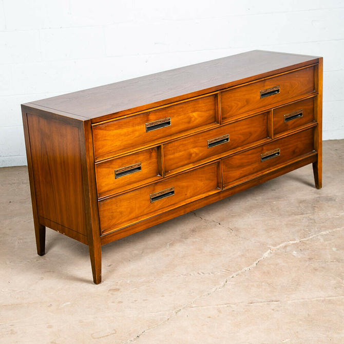 Mid Century Modern Credenza Dresser 8 Drawer Walnut Wood Vintage Mcm Drexel