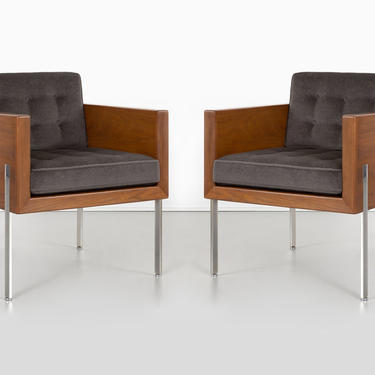 PAIR OF HARVEY PROBBER ARCHITECTUAL SERIES CUBE CHAIRS