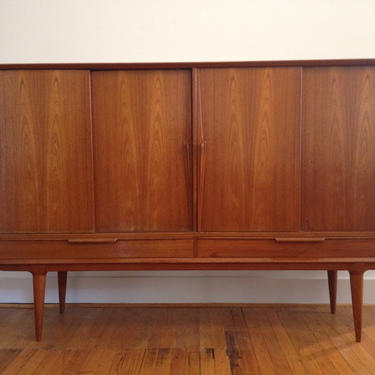 Free Shipping Within US - Danish Teak Sideboard or Bar Cabinet for Living Room or EntryWay by Oman Junn 