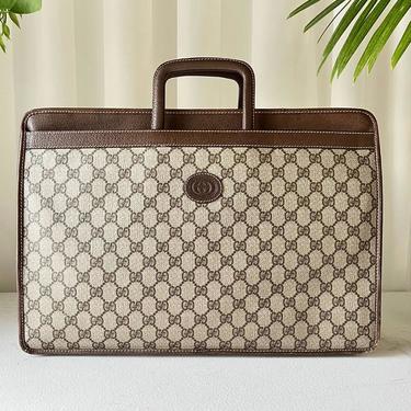 80s Gucci Monogram Laptop Briefcase