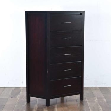 Contemporary Shaker Dark Finish Tall Dresser