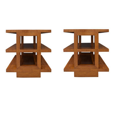 Edward Wormley Pair Of Rare 3 Tier End Tables 1944 (Signed)