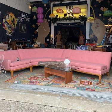 Bubblegum pink Mid Century Modern Sectional sofa! 