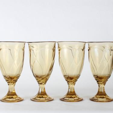 Vintage Noritake Amber Yellow Wine Glassware, Wine Glassware, Wine Goblets, Water Goblets, Goblets, Vintage Glassware, Glassware, Set of 4 