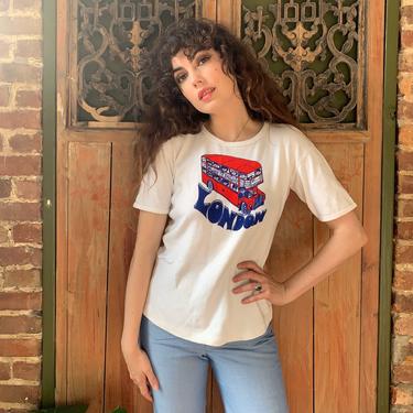 60s/70s LONDON TEE - red white blue - cotton - large/x-large 