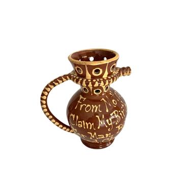 Maine Redware Puzzle Jug by Kenneth Henderson 