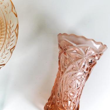 Blush Pink Art Deco Glass Vase