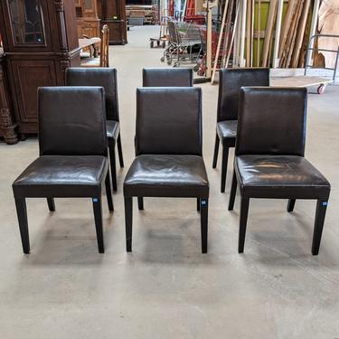 Lowe Onyx Leather Dining Chair Set by Crate and Barrel