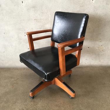 Black Leather Office Chair On Wheels