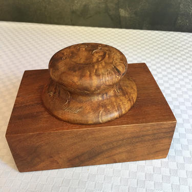 Small Hand Tooled Walnut and Myrtlewood Burl Trinket Box by BellewoodDesignGoods