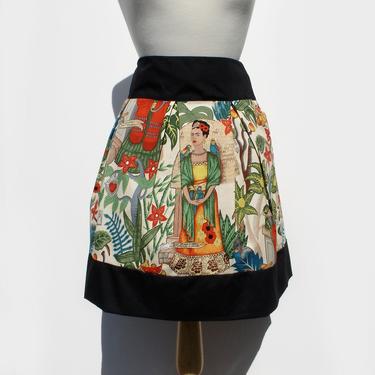 Beige Frida Mexican Vintage Inspired Retro Skirt 