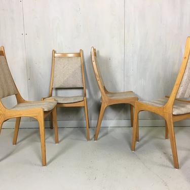 Set of Four Mid Century Dansh Modern Upholstered Dining Chairs 