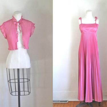 LAST CALL // Vintage 1970s Rose Pink 2pc Dress Set / S/M 