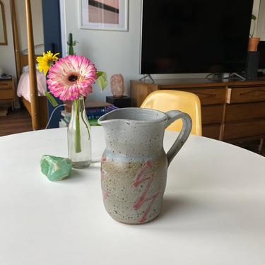 Smaller handmade vintage ceramic pitcher / jug signed &amp;quot;Lane 97&amp;quot; ~ Great for tea, coffee, milk, juice and more 